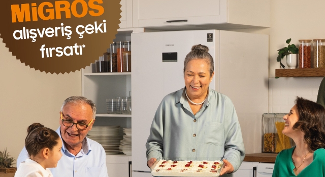Samsung marka beyaz eşya alanlara, Migros’ta geçerli alışveriş çeki hediye!