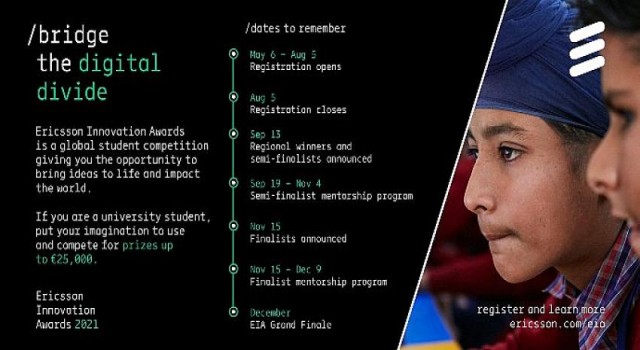 Ericsson, dünyanın dört bir yanındaki üniversite öğrencilerini Ericsson İnovasyon Ödülleri 2021’e katılmaya davet ediyor