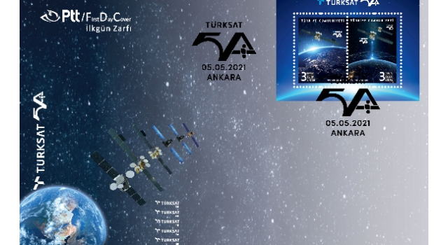 PTT’DEN "TÜRKSAT 5A" KONULU ANMA PULU VE İLKGÜN ZARFI