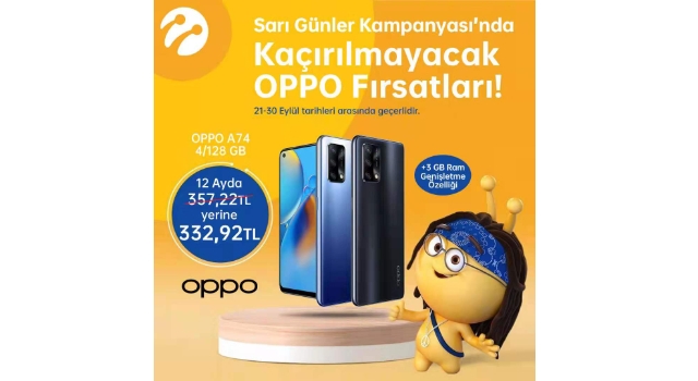 OPPO A74 ve OPPO Enco Air Sarı Günler Kampanyasında  İndirimli Fiyatlarıyla Turkcell Mağazalarında