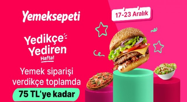 Yemeksepeti kullanıcılarına 75 TL’ye varan hediye Yemeksepeti Cüzdan bakiyesi kazandırıyor