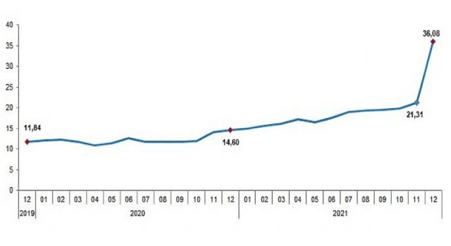 Tüketici Fiyat Endeksi, Aralık 2021