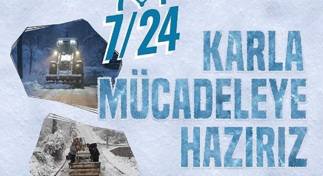 Gölcük Belediyesi Ekipleri Karla Mücadeleye Hazır