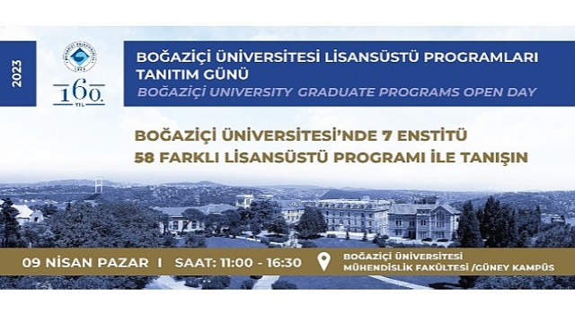 Boğaziçi Üniversitesi Lisansüstü Programları Tanıtım Günü 9 Nisanda Güney Kampüste