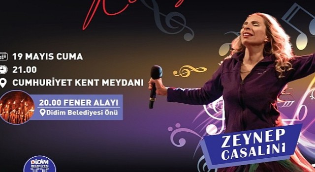 Didim Belediyesi, 19 Mayıs Atatürkü Anma, Gençlik ve Spor Bayramını Fener Alayı ve Zeynep Casalini konseri ile kutlayacak