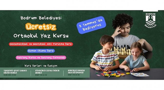 Belediyeden yaz tatilinde çocuklara eğitici ve eğlenceli kurslar