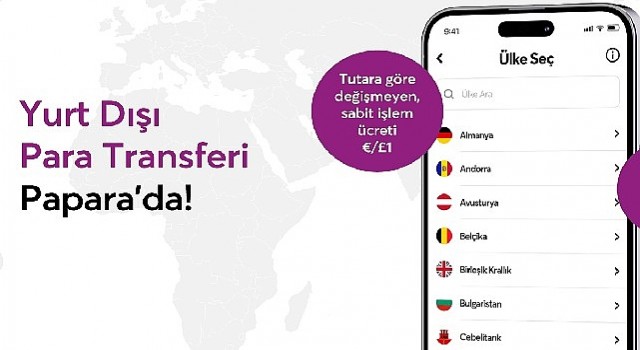 Papara dan sadece 1 Euro;ya yurt dışı para transferi