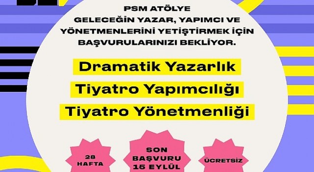 Tiyatroya genç yetenekler kazandırma hedefiyle Mey|Diageo iş birliğinde düzenlenen PSM Atölye yeni dönem başvurularını bekliyor!
