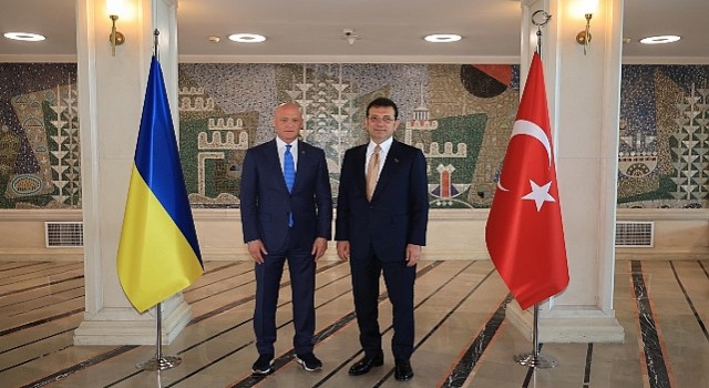 Ekrem İmamoğlu Odessa kentinin Belediye Başkanı Gennadiy Trukhanoyu makamında ağırladı