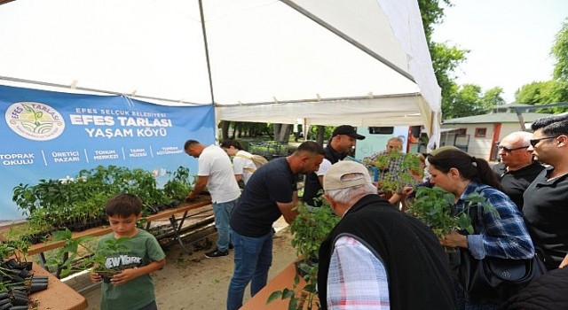 Efes Tarlası Yaşam Köyünün Yerel Tohumlardan Üretilen Fideleri Efes Selçuk Halkıyla Buluştu