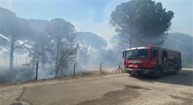 Bergamada orman yangınına müdahale ediliyor