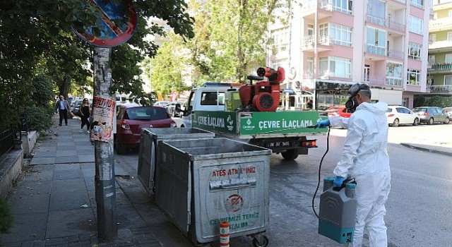 Çankayada İlaçlama Çalışmaları Sürüyor