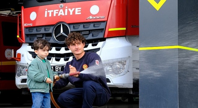 Lokomotifin miniklerinden itfaiye ziyareti