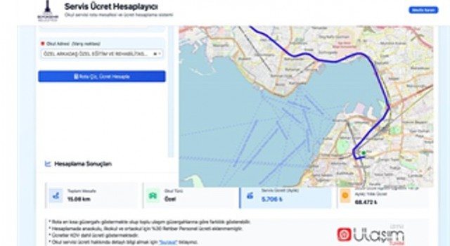 Servis ücretleri artık web sitesinden hesaplanacak