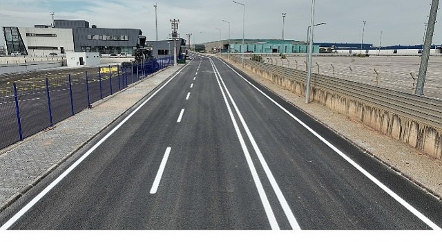 Railportta asfalt ve yol çizgileri tamamlandı