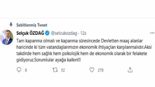 Gelecek Partisi Genel Başkan Yardımcısı Özdağ, Tam Kapanma çağrısı yaptı!