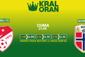 Türkiye-Norveç maçının Kral Oranları iddaa'da!
