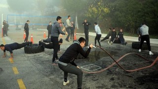 Yeni itfaiye erleri ilk spor eğitimlerini gerçekleştirdi