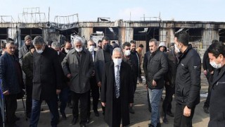 Başkan Büyükkılıç, Yangından Zarar Gören Garajı İnceledi, Destek Sözü Verdi