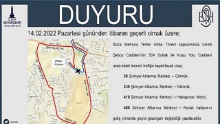 Buca otobüs hatlarına metro töreni için bir günlük düzenleme