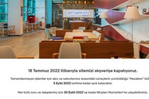 Alışveriş Sitesi Kendini Kapattı