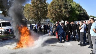 Osmangazi Belediye personeline yangın tatbikatı