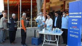 Alanya Hal esnafına sıcak çorba