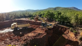 Aski, Karacasu Yazır&#39;da Gölet Genişletme Çalışmasına Başladı