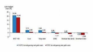 Aylık en yüksek reel getiri BIST 100 endeksinde oldu