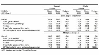 TÜİK İhracat birim değer endeksi %6,0 arttı