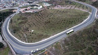 İlimtepe yoluna uzun ömürlü asfalt ve sarı yol çizgisi