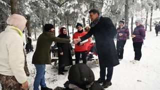 Kocaman Kar Sezonunu Hemşehrileriyle Açtı