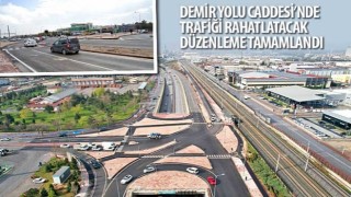 Konya Demir Yolu Caddesinde Trafiği Rahatlatacak Düzenleme Tamamlandı