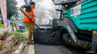 Havaalanı Caddesine sıcak asfalt