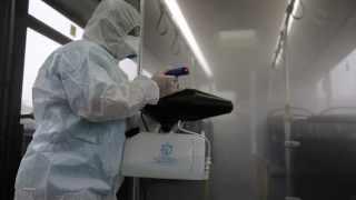 Büyükşehirin otobüslerine nano gümüş dezenfekte