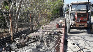 Kemerde yol ve kaldırım çalışmaları