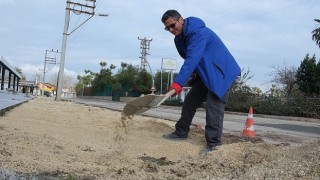 Tekirova Mahallesinde kaldırım çalışması