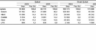 Motorlu Kara Taşıtları, Şubat 2025