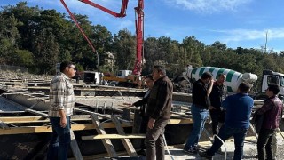 Tekirova Kapalı Pazar Yerinde temel betonları döküldü