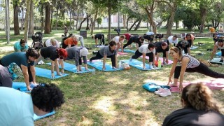 Bucada yoga, pilates ve zumba dersleri açık havaya taşındı