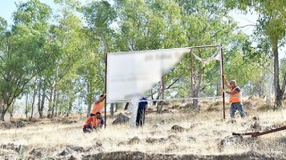 Belediye ekipleri kent estetiği ve güvenlik için sahada