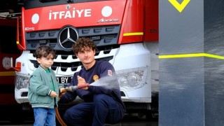 Lokomotifin miniklerinden itfaiye ziyareti