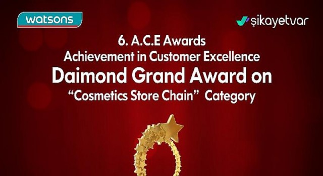 Watsons Müşteri Deneyimini En İyi Yaşatan Markalar Diamond 1.lik Ödülünün Sahibi Oldu