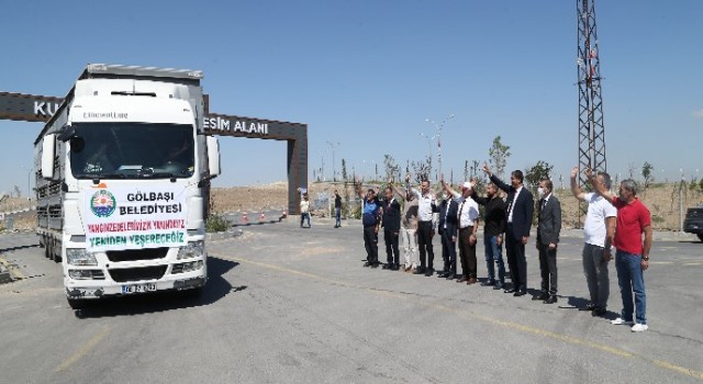 Gölbaşı Belediyesi İkinci Yardım Tırlarını Yola Çıkardı…