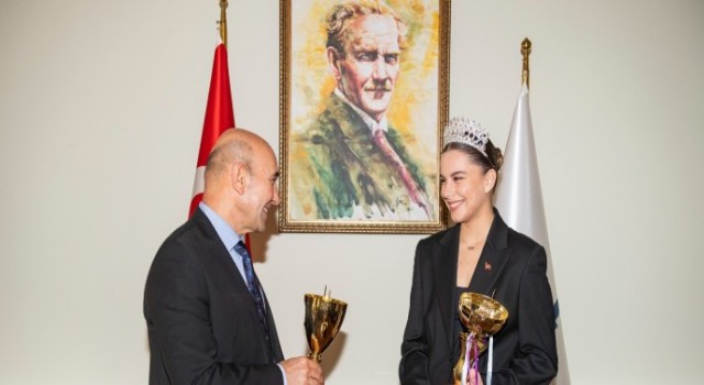 Başkan Soyer milli cimnastikçi Burçak Şenman’ı ağırladı