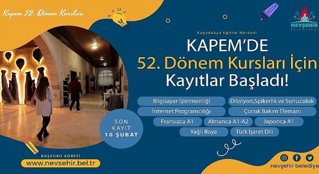 KAPEM de 52. Dönem Kursları İçin Kayıtlar Başladı