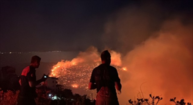 İzmir in kuzeyinde orman yangını alarmı