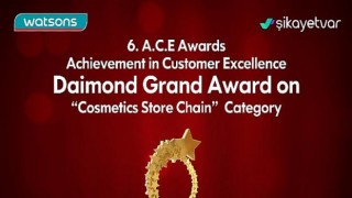 Watsons Müşteri Deneyimini En İyi Yaşatan Markalar Diamond 1.lik Ödülünün Sahibi Oldu