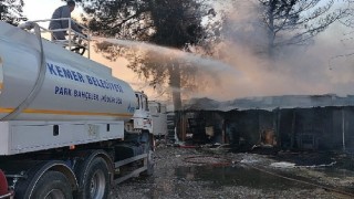 Kemer'de baraka yangını