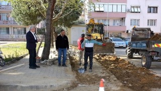 Ödemiş'te kilit parke taş mesaisi 2022'de de tam gaz devam etti